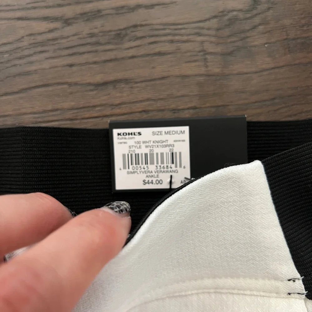 Simply Vera Vera Wang Black and White Pants - Picture 3 of 3